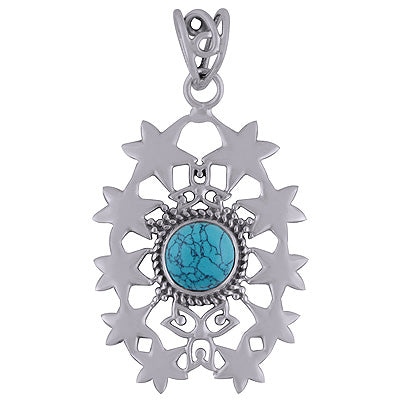 Turquoise 925 Sterling Silver Pendant - R101769-3