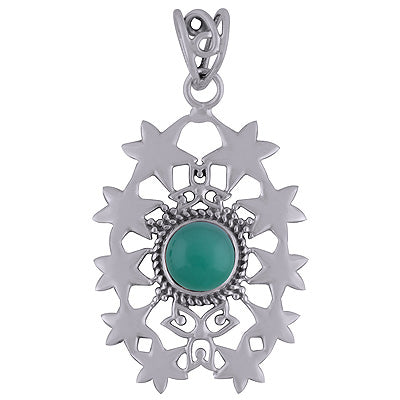 Green Onyx 925 Sterling Silver Pendant - R101769-7