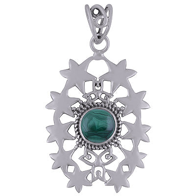 Malachite 925 Sterling Silver Pendant - R101769-9