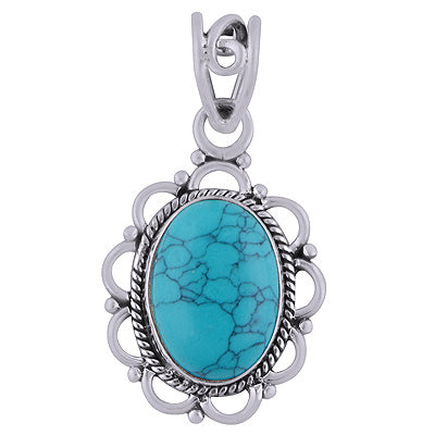 Turquoise 925 Sterling Silver Pendant - R101781-2