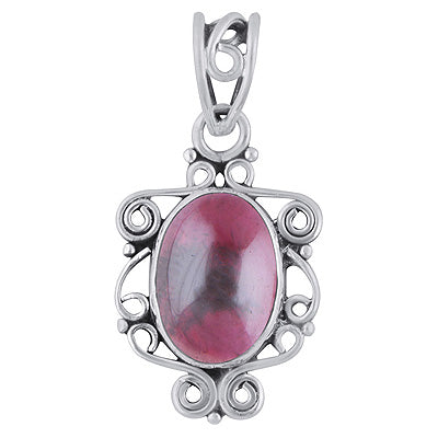 Gorgeous Handcrafted Wire Work Around Garnet Pear Shape 925 Sterling Solid Silver Pendant - R101784-10