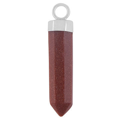 Gorgeous Pencil Shape Gemstone Golden Sun Stone 925 Sterling Solid Silver Pendant - R101793-24