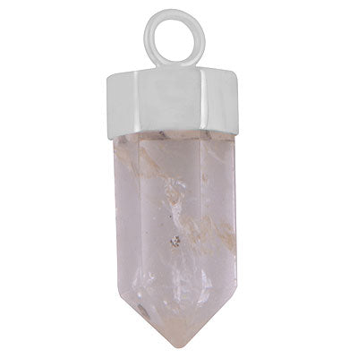 Gorgeous Pencil Shape Gemstone Crystal 925 Sterling Solid Silver Pendant - R101793-30