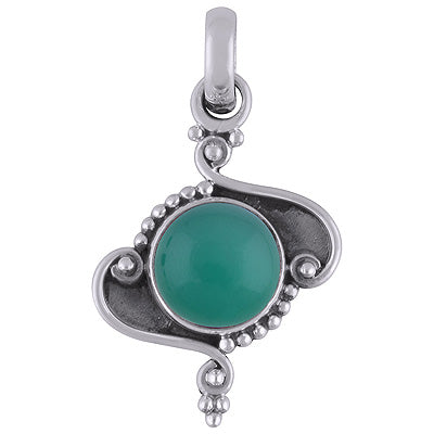 Green Onyx 925 Sterling Silver Pendant - R101802-7