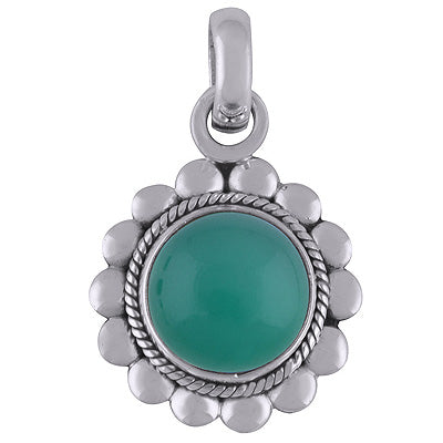 Green Onyx 925 Sterling Silver Pendant - R101804-7