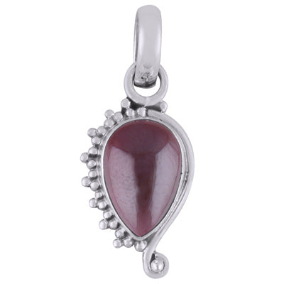 Beautiful Wire & Rawa Work Around Garnet Pear Shape 925 Sterling Solid Silver Pendant - R101805-13