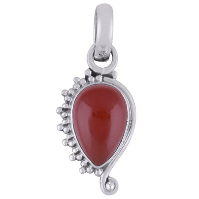 Beautiful Wire & Rawa Work Around Carnelian Pear Shape 925 Sterling Solid Silver Pendant - R101805-6