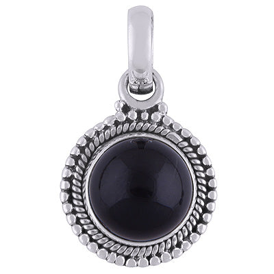 Black Onyx 925 Sterling Silver Pendant - R101806-12