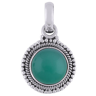 Green Onyx 925 Sterling Silver Pendant - R101806-7