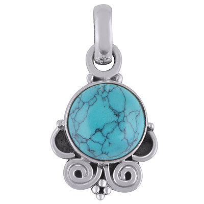Turquoise 925 Sterling Silver Pendant - R101807-2