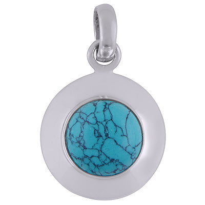 Turquoise 925 Sterling Silver Pendant - R101811-2