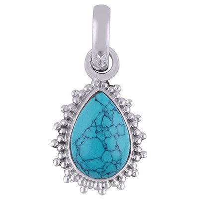 Turquoise 925 Sterling Silver Pendant - R101812-2