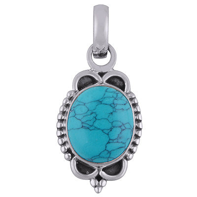 Turquoise 925 Sterling Silver Pendant - R101822-2
