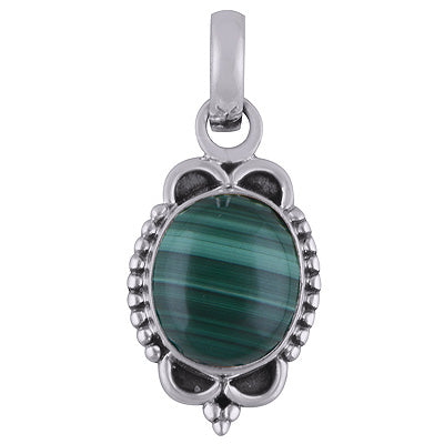 Malachite 925 Sterling Silver Pendant - R101822-9