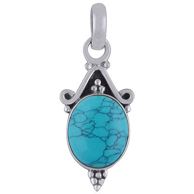 Turquoise 925 Sterling Silver Pendant - R101824-2