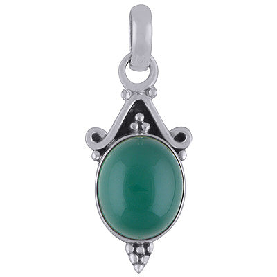 Green Onyx 925 Sterling Silver Pendant - R101824-7