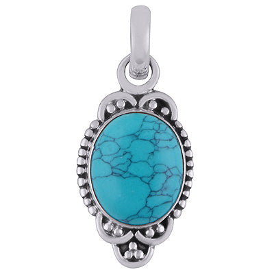 Turquoise 925 Sterling Silver Pendant - R101826-2