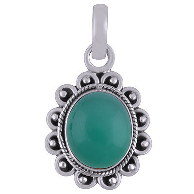 Green Onyx 925 Sterling Silver Pendant - R101827-7