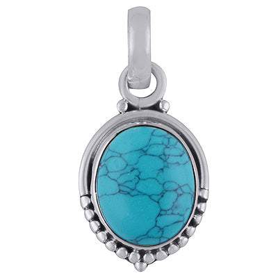 Turquoise 925 Sterling Silver Pendant - R101828-2