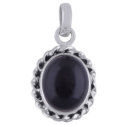 Alluring Gemstone Black Onyx Oval Shape 925 Sterling Solid Silver Pendants - R101829-11