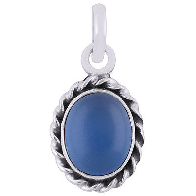 Alluring Gemstone Blue Chalcedony Oval Shape 925 Sterling Solid Silver Pendants - R101829-14