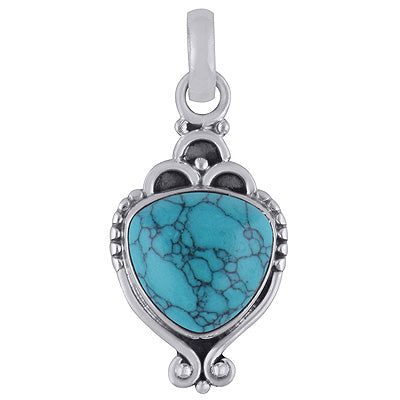Turquoise 925 Sterling Silver Pendant - R101832-2