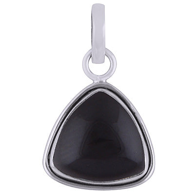 Plain Wire Around Black Onyx Triangle Shape 925 Sterling Solid Silver Pendant - R101835-11