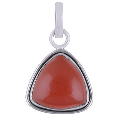 Plain Wire Around Carnelian Triangle Shape 925 Sterling Solid Silver Pendant - R101835-5