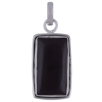 Plain Wire Around Black Onyx Rectangle Shape 925 Sterling Solid Silver Pendant - R101837-11