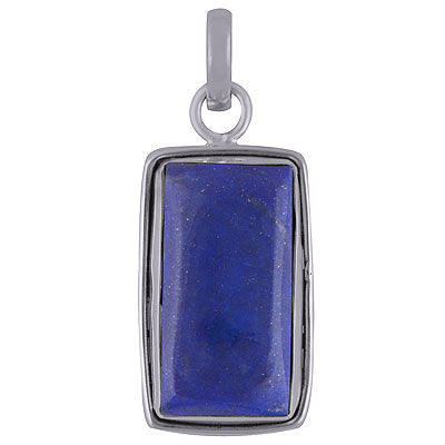 Plain Wire Around Lapis Rectangle Shape 925 Sterling Solid Silver Pendant - R101837-5