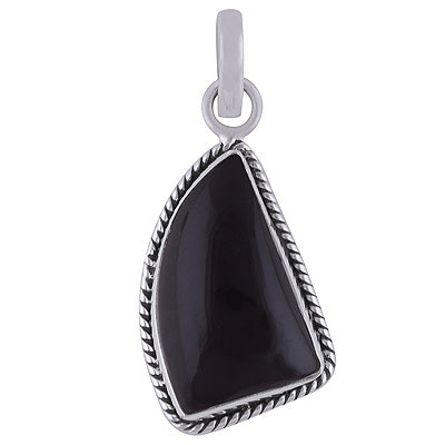 Authentic Wire Work Around Black Onyx Fancy Shape 925 Sterling Solid Silver Pendant - R101842-11