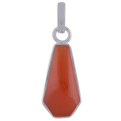 Classic Plain Carnelian 925 Sterling Solid Silver Pendant - R101844-6