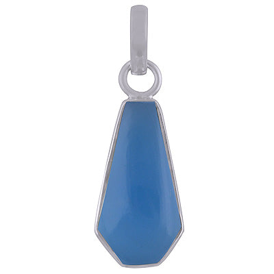 Classic Plain Blue Chalcedony 925 Sterling Solid Silver Pendant - R101844-8