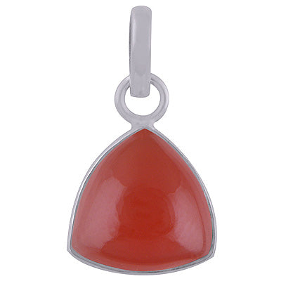 Beautiful Plain Collet Carnelian Triangle Shape 925 Sterling Solid Silver Pendant - R101847-5