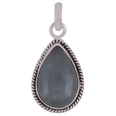 Beautiful Wire Work Around Aquamarine Pear Shape 925 Sterling Solid Silver Pendant - R101857-28
