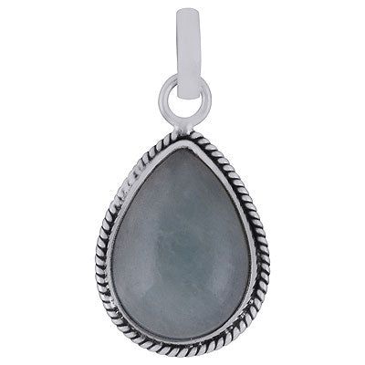 Beautiful Wire Work Around Aquamarine Pear Shape 925 Sterling Solid Silver Pendant - R101857-29