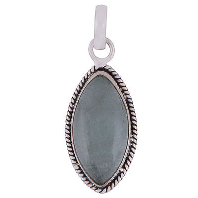 Beautiful Wire Work Around Aquamarine Marquise Shape 925 Sterling Solid Silver Pendant - R101857-32
