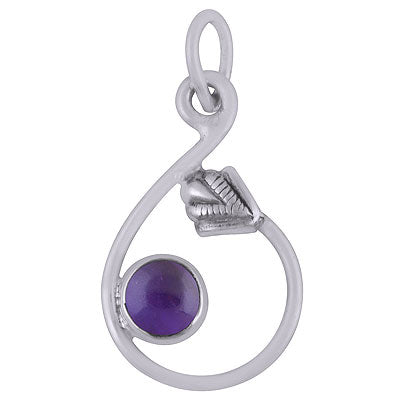 Gorgeous Arrow Around Amethyst Round Shape 925 Sterling Solid Silver Pendant - R101884-1
