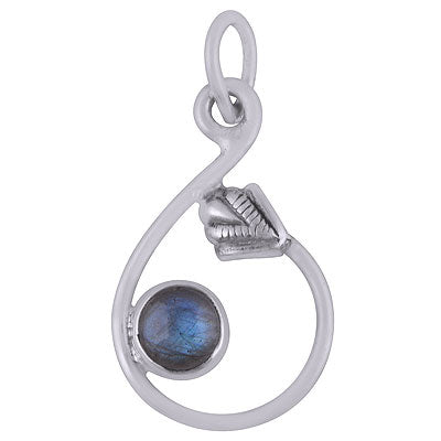 Gorgeous Arrow Around Labradorite Round Shape 925 Sterling Solid Silver Pendant - R101884-5