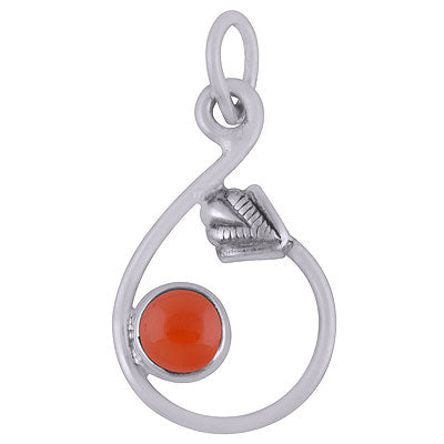 Gorgeous Arrow Around Carnelian Round Shape 925 Sterling Solid Silver Pendant - R101884-7