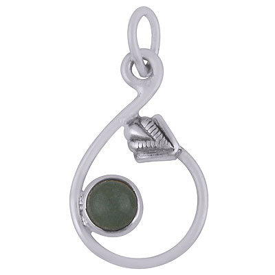 Gorgeous Arrow Around Green Aventurine Round Shape 925 Sterling Solid Silver Pendant - R101884-8