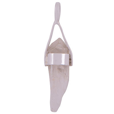 Beautiful Pencil Shape Gemstone Seated Crystal 925 Sterling Solid Silver Pendant - R101886-21
