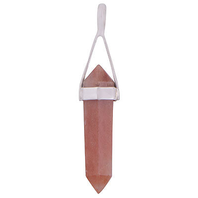 Beautiful Pencil Shape Gemstone Seated Aventurine 925 Sterling Solid Silver Pendant - R101886-8