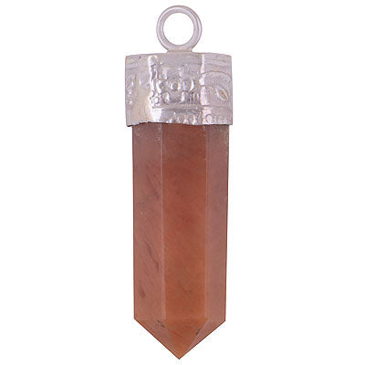 Gorgeous Handwork On Pencil Shape Gemstone Aventurine 925 Sterling Solid Silver Pendant - R101887-7