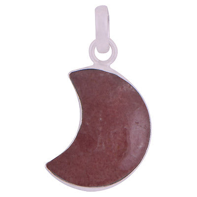 Gorgeous Crescent Gemstone Cherry Quartz Moon Shape 925 Sterling Solid Silver Pendant - R101888-18