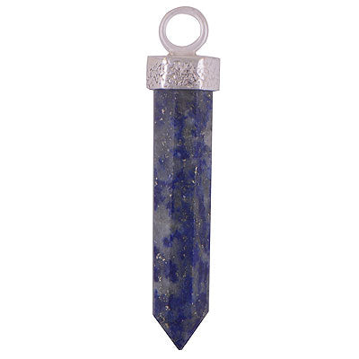 Beautifully handcrafted Pencil Shape Gemstone Lapis 925 Sterling Solid Silver Pendant - R101893-11