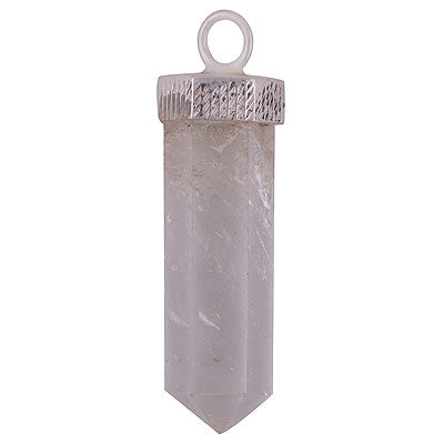 Gorgeous Pencil Shape Gemstone Crystal 925 Sterling Solid Silver Pendant - R101895-19