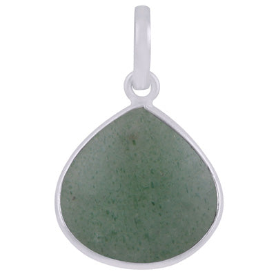 Beautiful Gemstone Green Aventurine Pear Shape 925 Sterling Solid Silver Pendant - R101908-10