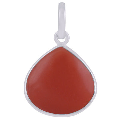 Beautiful Gemstone Carnelian Pear Shape 925 Sterling Solid Silver Pendant - R101908-5
