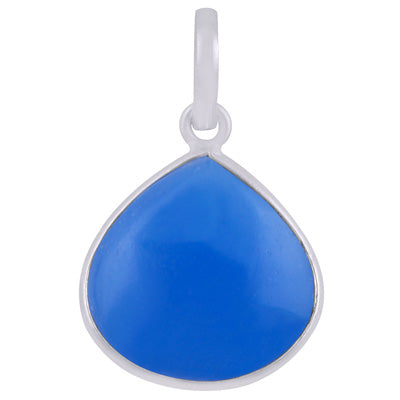 Beautiful Gemstone Blue Chalcedony Pear Shape 925 Sterling Solid Silver Pendant - R101908-7